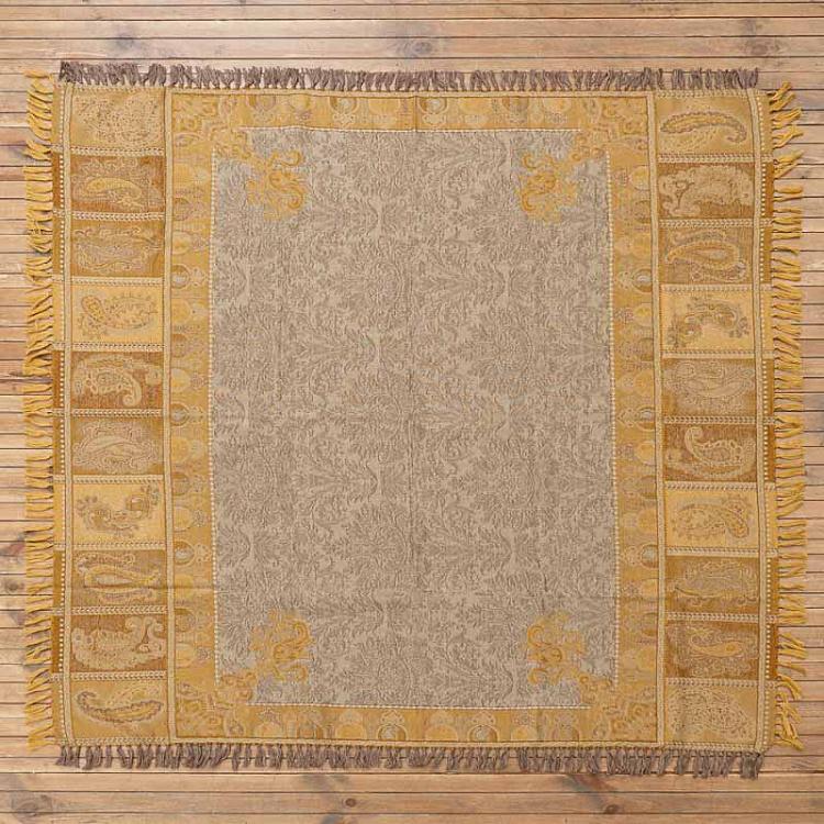 Двустороннее покрывало Бхилаи, жаккард и варёная шерсть, 150x150 см Pure Wool Jacquard Throw Bhilai 150x150 cm