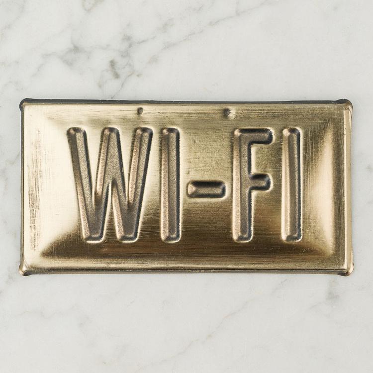 Металлическая табличка Wi-Fi Brass Sign Wi-Fi