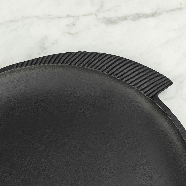 Чёрное блюдо Рыба, L Round Fish Dish Big Black