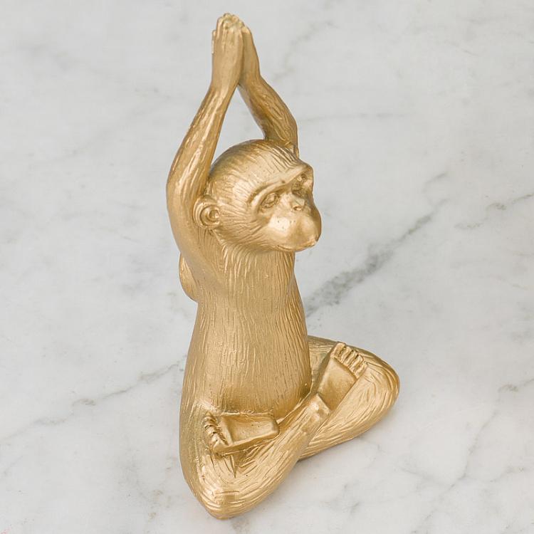 Набор из трёх золотых статуэток Обезьяны-йоги Set Of 3 Yoga Monkeys Gold