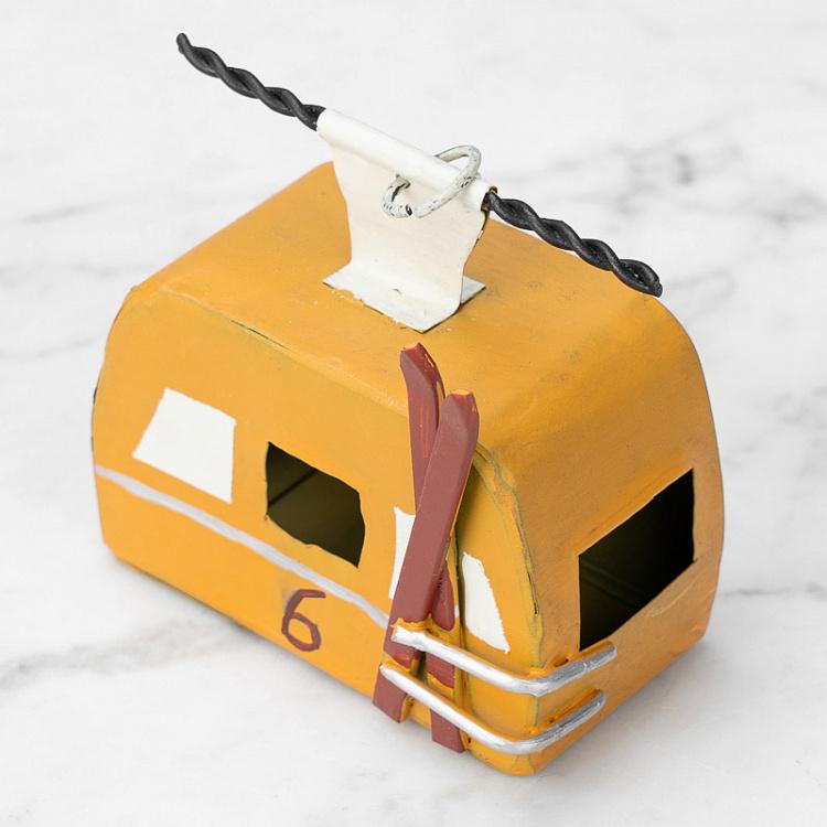 Подвесное украшение Жёлтый фуникулёр Hanging Yellow Cable Car 8 cm