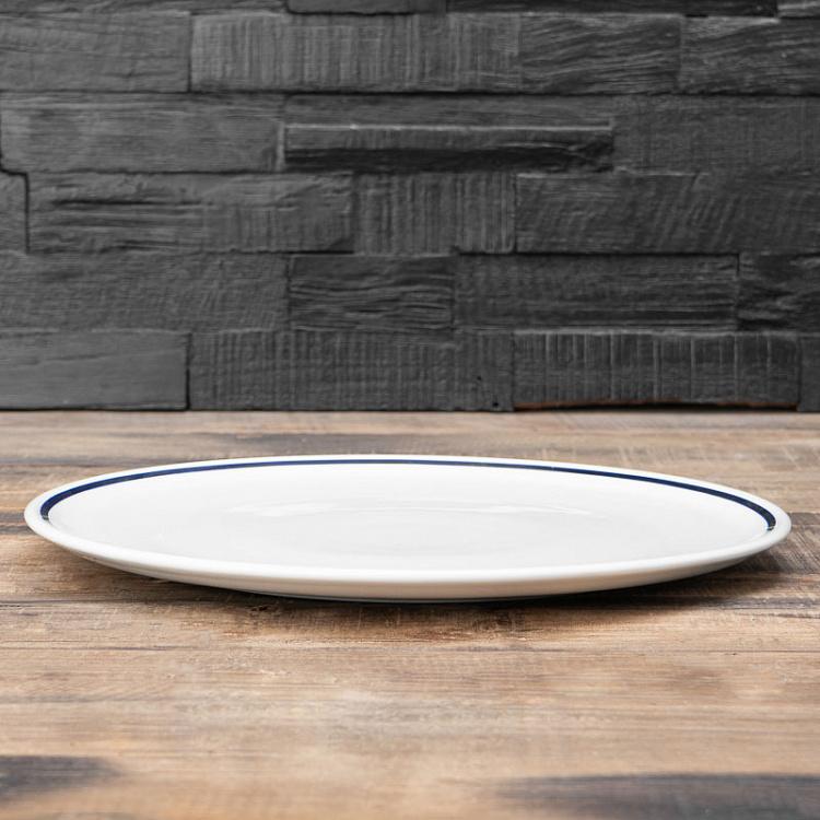 Круглая тарелка для пиццы Синяя полоска Filo Blue Round Pizza Plate