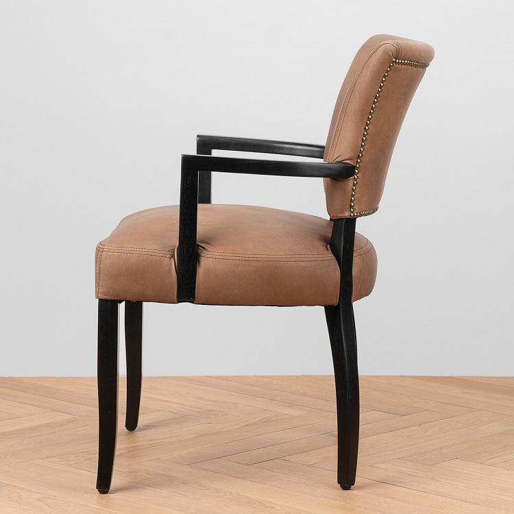 Стул Мими с подлокотниками, чёрные ножки Mimi Dining Chair With Arms, Black Wood