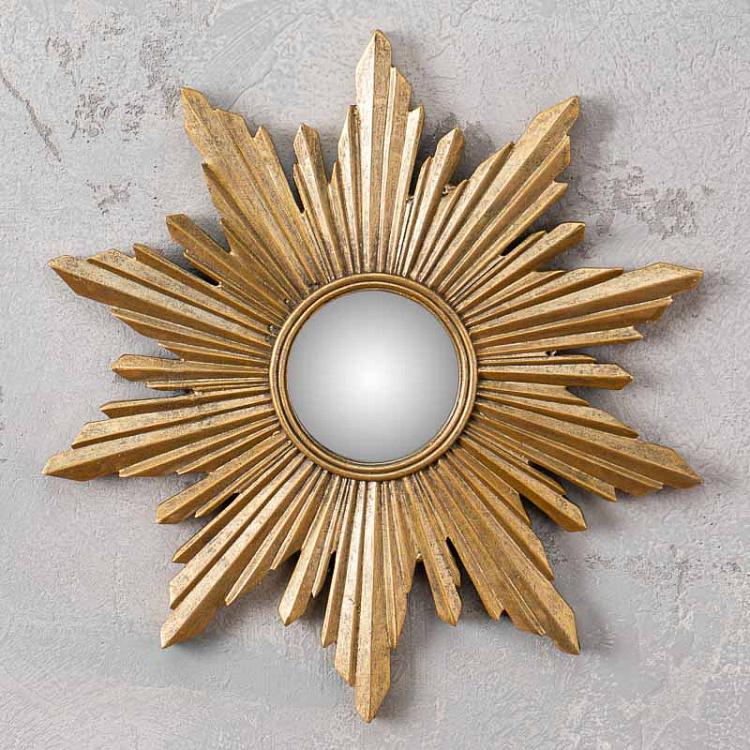 Зеркало в раме золотого цвета с патиной Gold Patina Resin Mirror