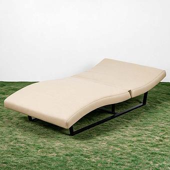 Садовый шезлонг-лежак Wave Lounger, Black акриловая ткань Heather Beige - ракурс 6