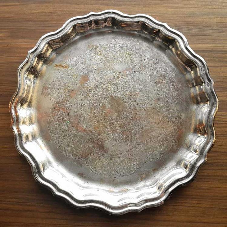 Винтажный серебряный поднос 12 Vintage Old Silver Plate 12
