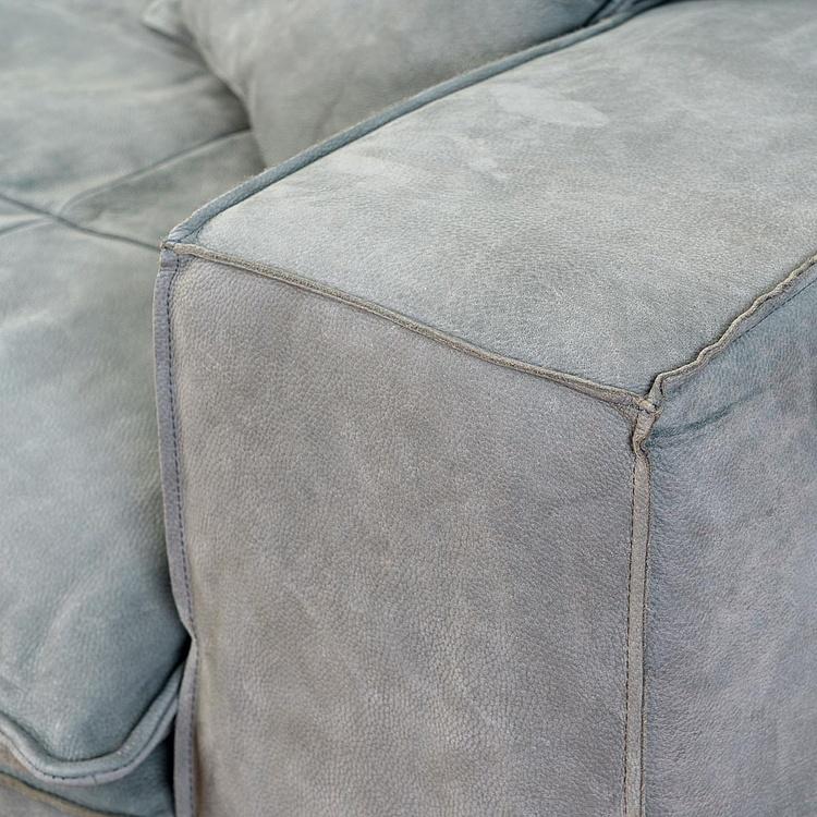 Трёхместный кожаный диван Сити, ножки цвета латуни City 3 Seater, Brass Metal Leather RM