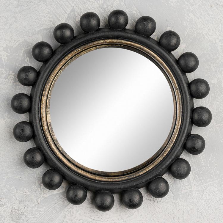 Выпуклое зеркало с чёрными шарами Cracked Black Balls Convex Mirror