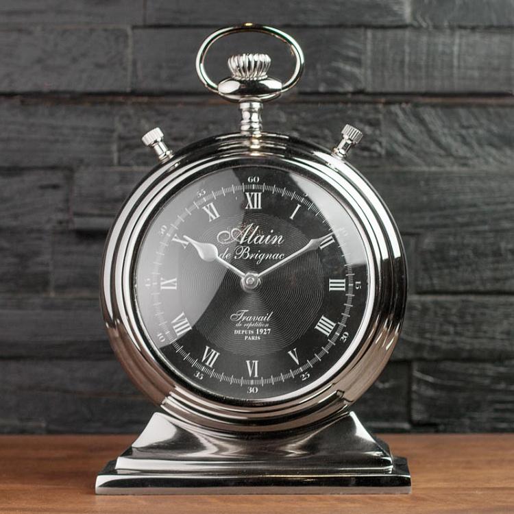 Большие настольные часы Ален Clock Alain Nickel Large