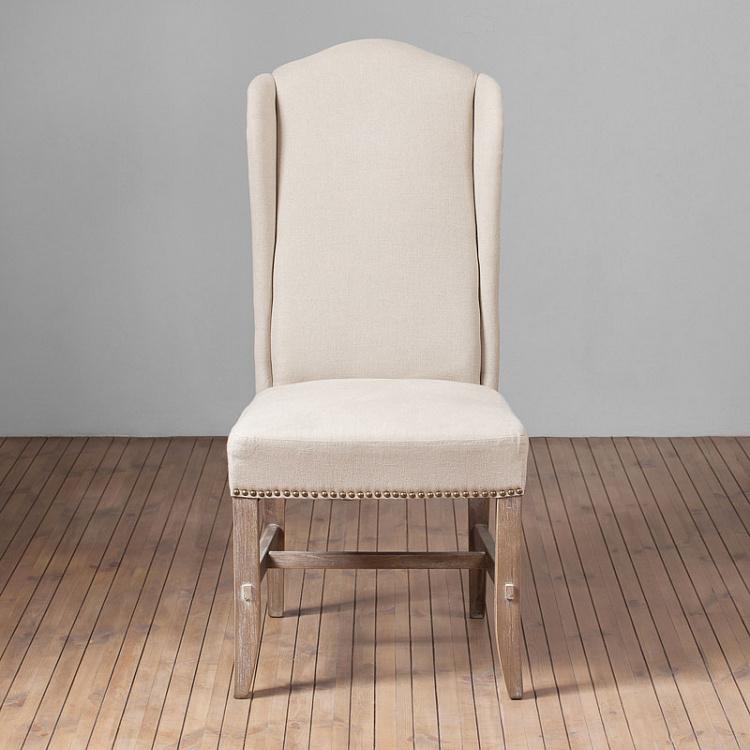 Стул Антуан с высокой спинкой, белый лён Antoine Highback Dining Chair, CC Linen Plain