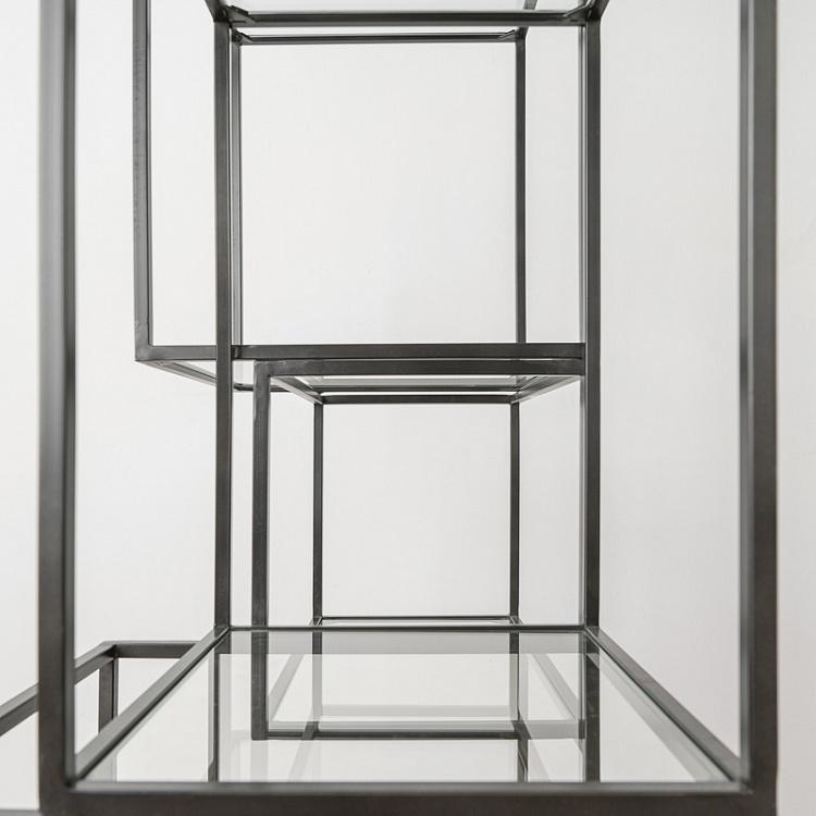 Асимметричный стеллаж из железа и стекла Asymetric Iron And Glass Shelf