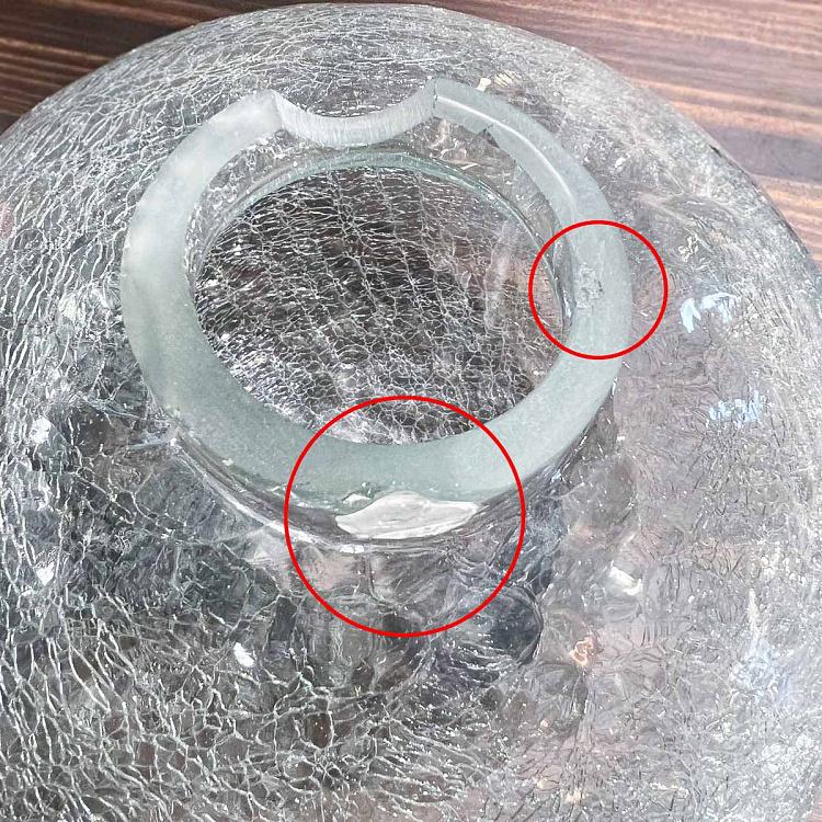 Настольный ночник Искрящийся стеклянный шар дисконт Clear White Crackle Glass Lighting Ball discount