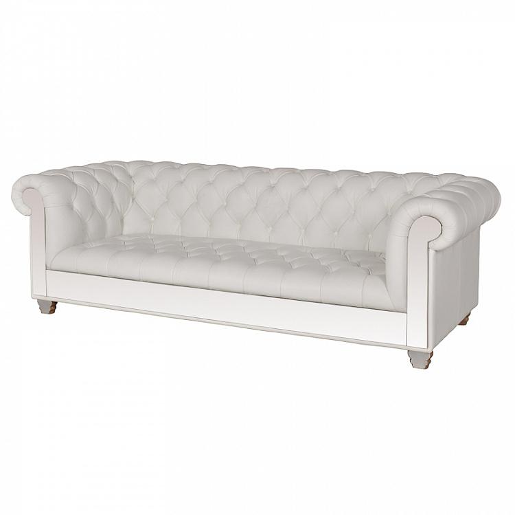 Трёхместный диван из серии Преподавательская Комната, кожа и сталь Senior Common Room 3 Seater, Shiny Steel