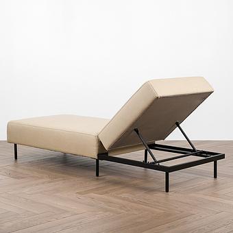 Садовый шезлонг-лежак Chic Lounger, Black акриловая ткань Heather Beige - ракурс 4