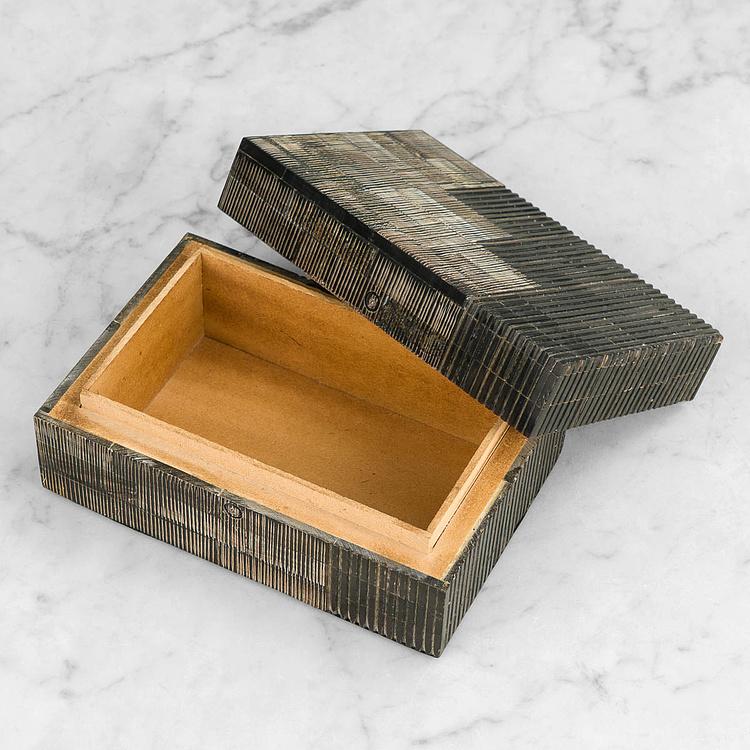 Шкатулка из рога Эмир, S Emir Horn Box Grey And Black Small