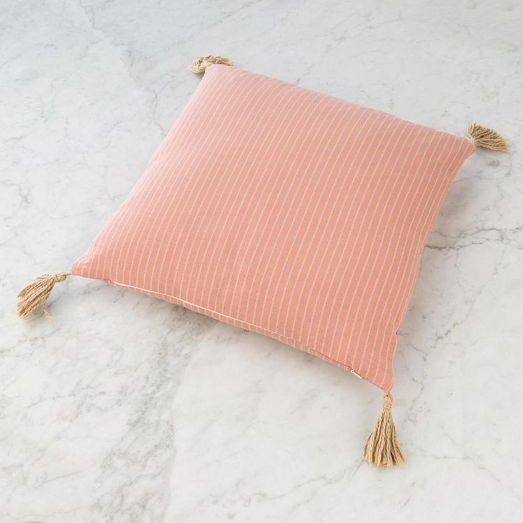 Cushion With Jute Light Pink