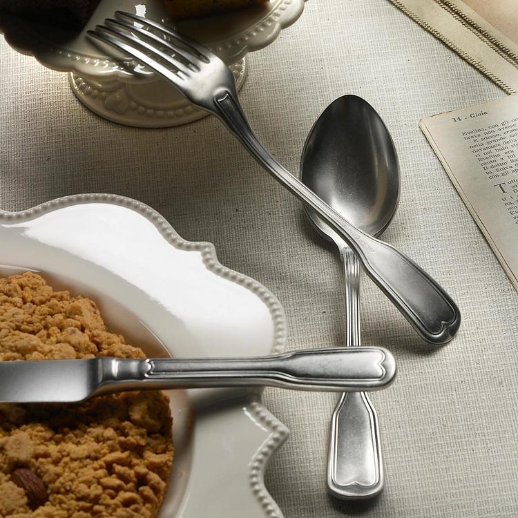 Набор Витториале из 24 матовых столовых приборов на 6 персон по 4 предмета Set Of 24 Cutlery Pieces Vittoriale Stone Washed