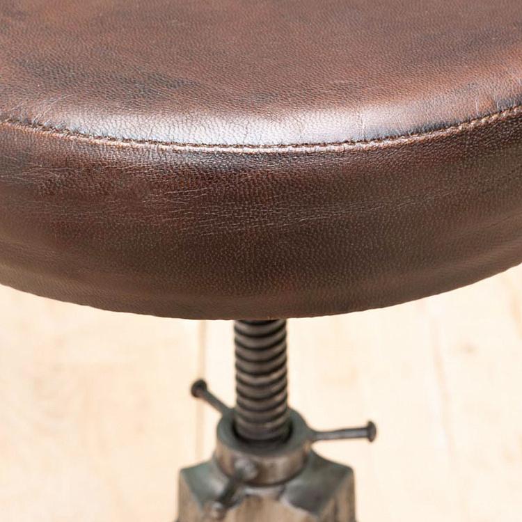 Табурет с кожаным сиденьем Салун Saloon Stool With Leather Seat