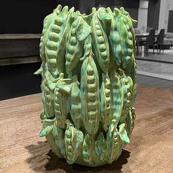 Peapod Green Vase Thin discount