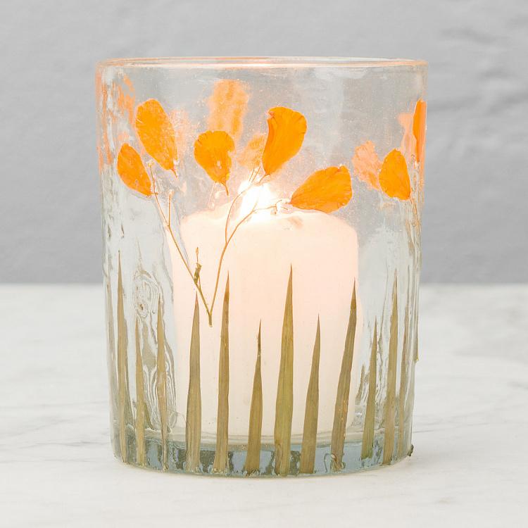 Candle Holder With Flowers