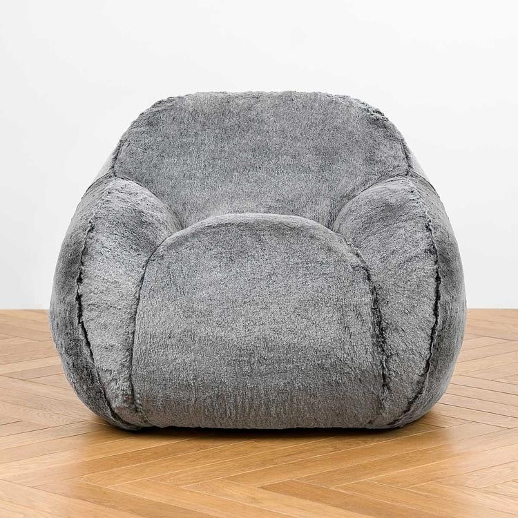Кресло Baby Snug Chair искусственный мех Grizzly Grey - ракурс 2