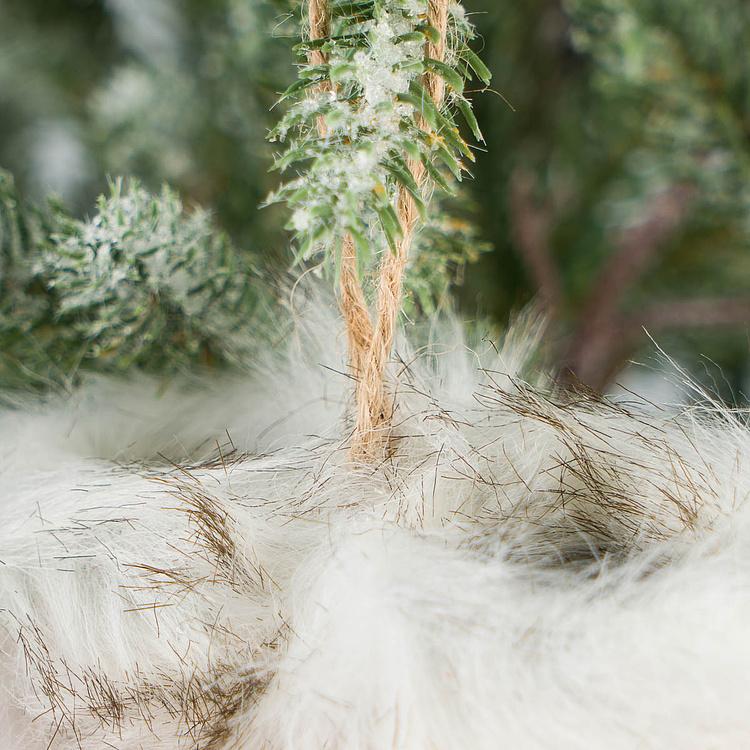 Ёлочная игрушка Валенки Деда Мороза Christmas Tree Decoration Red Boots Trimmed With Fur 12 cm