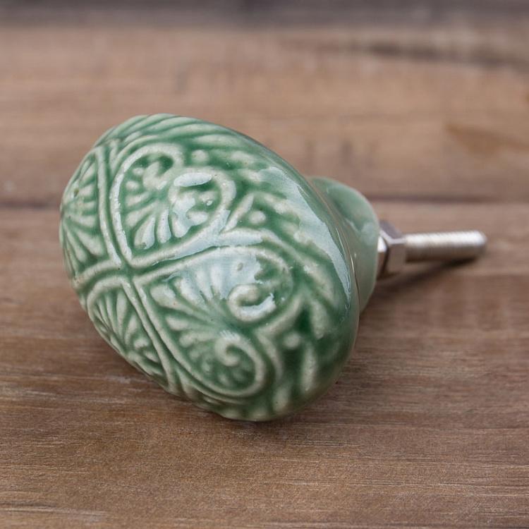 Мебельная ручка Керамика зелёная Ceramic Green Knob