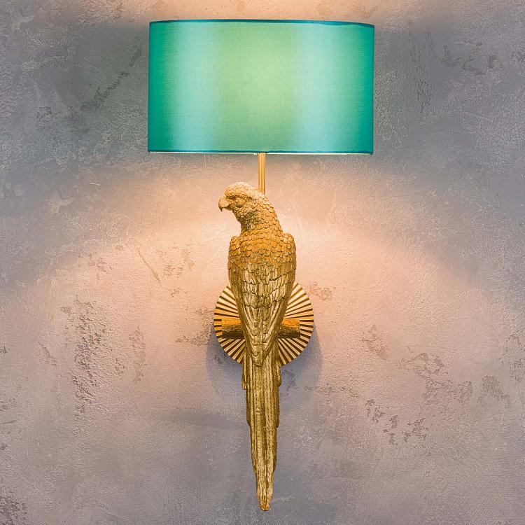 Бра с овальным бирюзовым абажуром Попугай Перси Wall Lamp Parrot Percy With Turquoise Shade