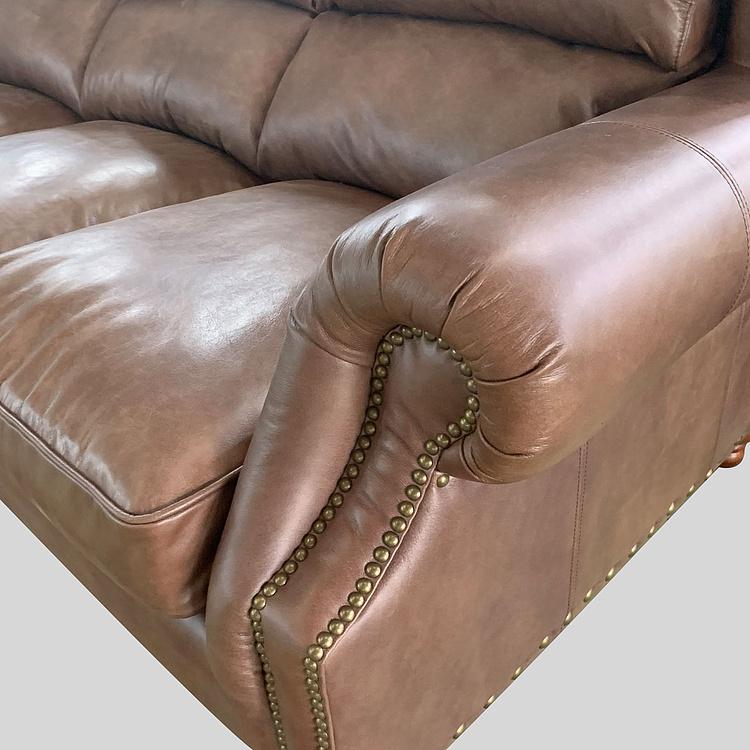 Трёхместный диван Churchill 3 Seater Leather RM натуральная кожа Brown Franco - ракурс 6