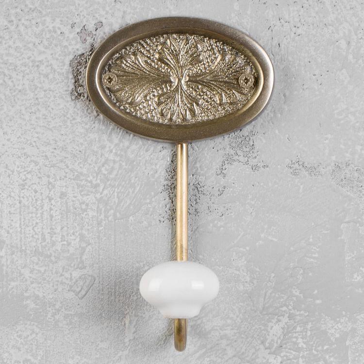Крючок с цветочным овалом и керамическим наконечником Oval Flowery Hook With Ceramic Ball