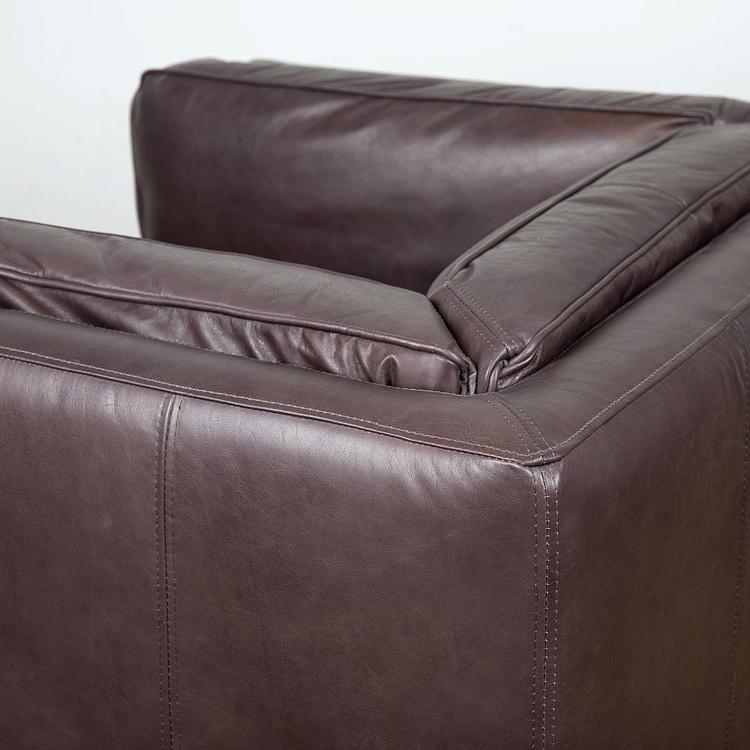 Кресло Bench 1 Seater натуральная кожа Riders Gunmetal - ракурс 6