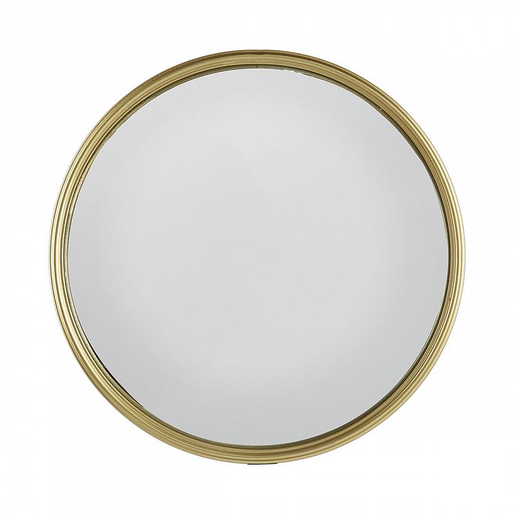 Круглое выпуклое зеркало в золотистой раме, L Gold Frame Convex Mirror Large