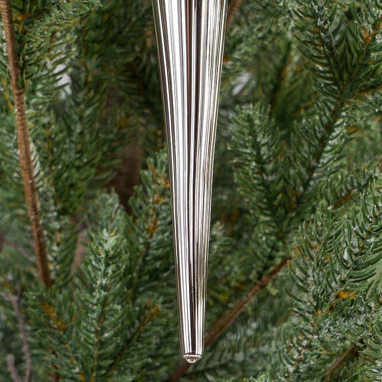 Ёлочная игрушка Серебряная сосулька Icicle Silver 22 cm