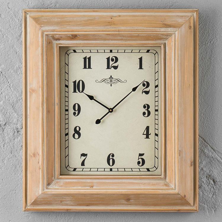 Настенные прямоугольные часы из сосны Rectangular Pine Clock