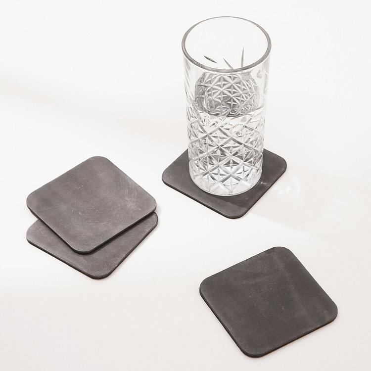 Набор из пяти квадратных подставок под стаканы и чайник Смоки Set Of 5 Square Coasters Smoky