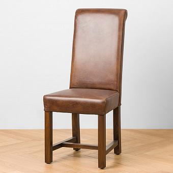 Стул Rollback Dining Chair, Antique Wood натуральная кожа Vintage Cigar