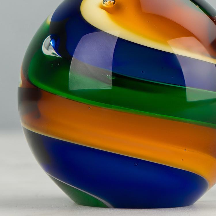 Пресс-папье с разноцветными линиями Glass Paperweight Colored Lines