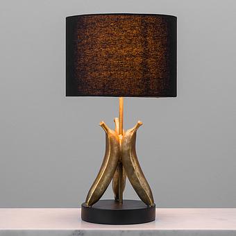Banana Table Lamp Antique Gold With Shade
