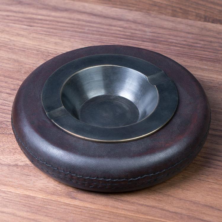 Round Ashtray With Leather