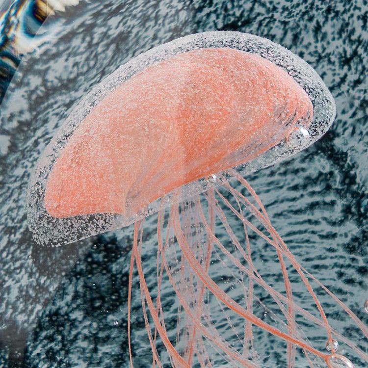 Пресс-папье две розовые медузы Glass Paperweight 2 Pink Jellyfish