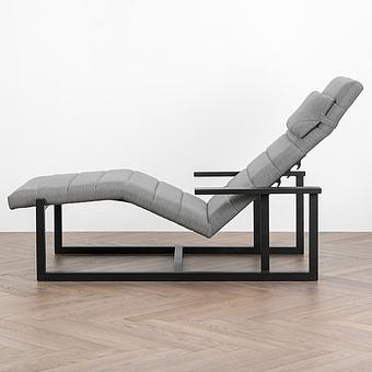 Садовый шезлонг-лежак Roxy Lounger, Black акриловая ткань Flanelle - ракурс 4