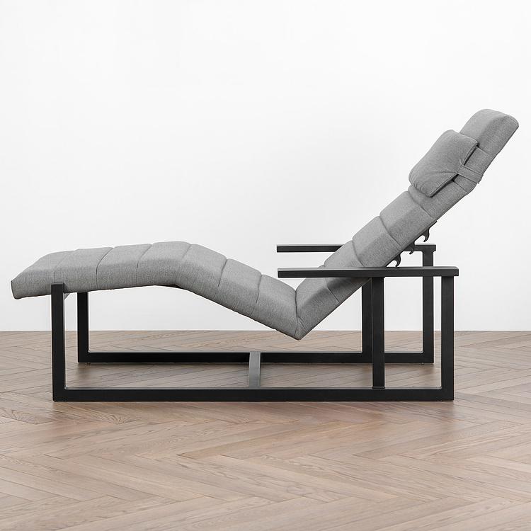 Садовый шезлонг-лежак Roxy Lounger, Black акриловая ткань Flanelle - ракурс 4