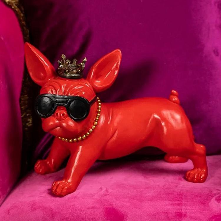Статуэтка Француз в солнечных очках Frenchie With Sunglasses Red