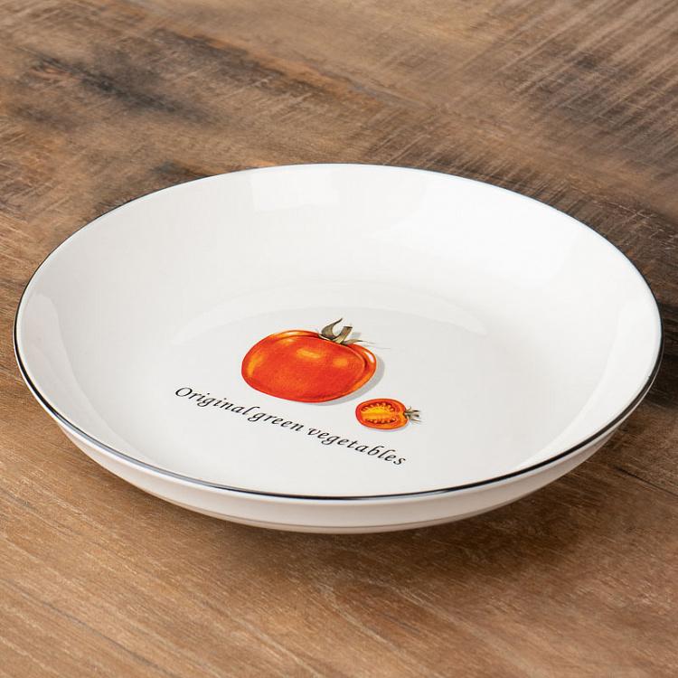 Глубокая тарелка Томат, L Salad Plate Tomato Large