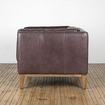 Кресло Bench 1 Seater натуральная кожа Riders Gunmetal - ракурс 3