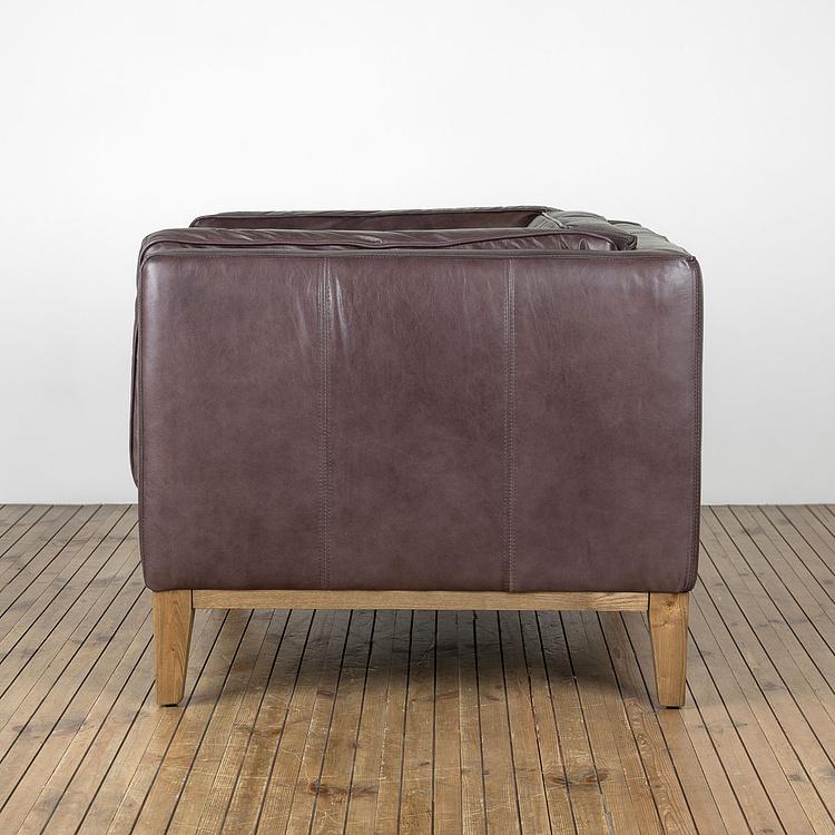 Кресло Bench 1 Seater натуральная кожа Riders Gunmetal - ракурс 3