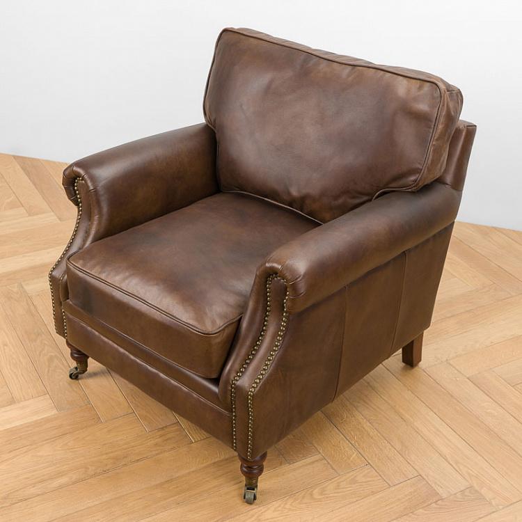 Кресло Джон, красно-коричневые ножки John Armchair, Red Brown Wood D