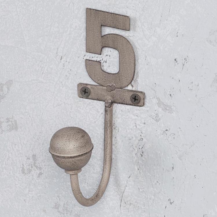 Однорожковый крючок с цифрой 5 Hook Number 5