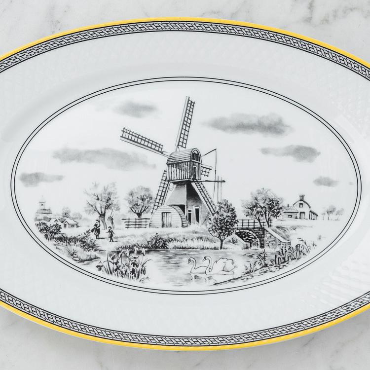 Овальное сервировочное блюдо Пейзанские мотивы, M Village Oval Serving Dish Medium