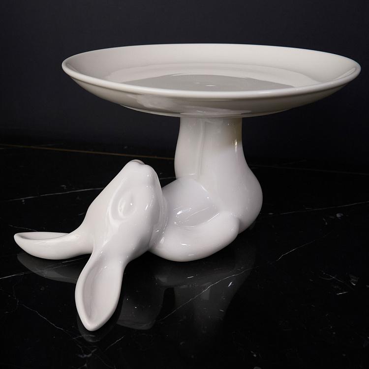 Сервировочная подставка-тортовница Кролик, M дисконт Decorative Plate Rabbit Medium discount